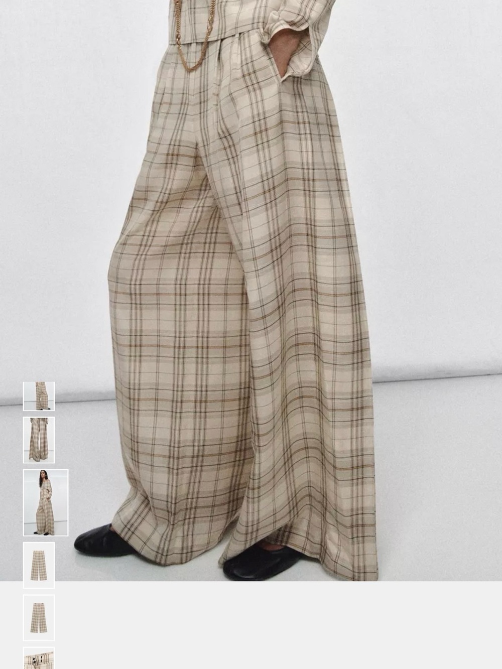 Zara Women’s Collection Plaid wide leg Trousers